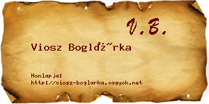Viosz Boglárka névjegykártya